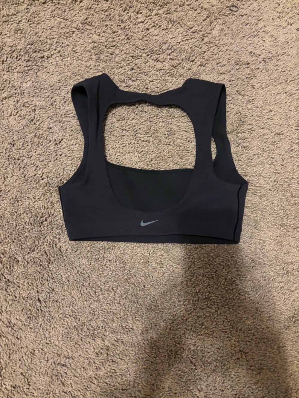 Nike Black Racerback Sports Bra with Silver Swoosh